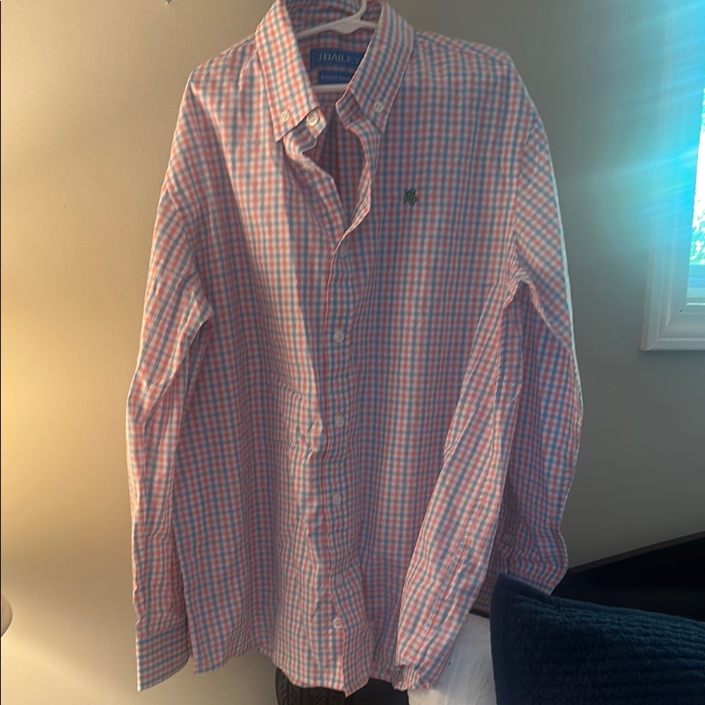 Pink and Blue Button Down Shirt with Classic Design